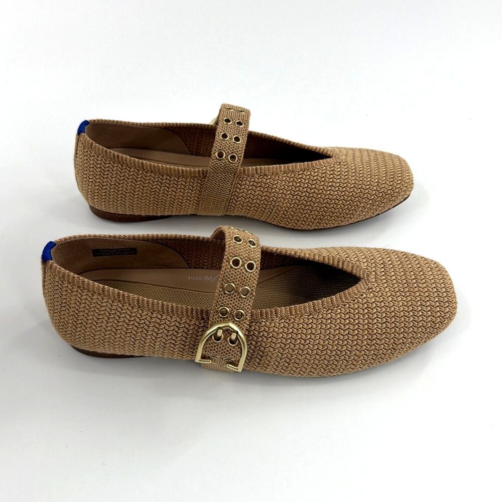 Rothy's The Max Buckle Mary Jane Tan Woven Size 8 - Picture 11 of 14